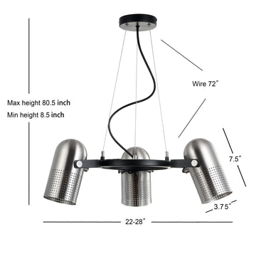 Loki 22" Adjustable Metal LED Chandelier - JONATHAN Y